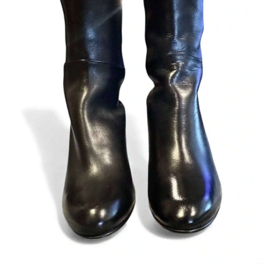 🆕💞Stuart Weitzman Over-The-Knee 5050 Demi-Wedge Black Boots • 6.5 US • NIB